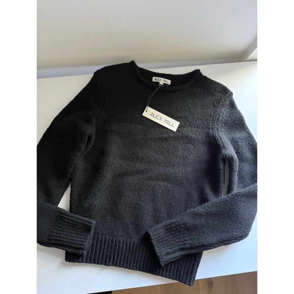 $175 New Alex Mill Black Jaime Merino Wool Sweater - Small - Picture 4 of 8